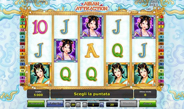 schermata slot machine asian attraction