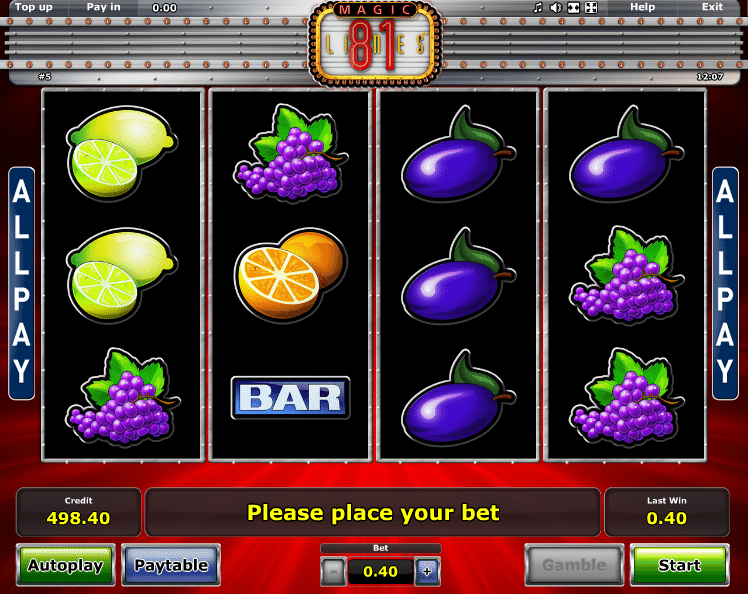 schermata slot magic 81