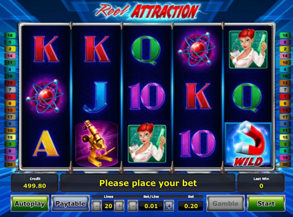 griglia slot online reel attraction